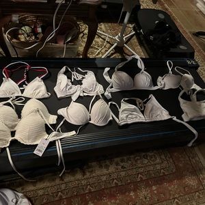 White bikini bundle; tops and bottoms